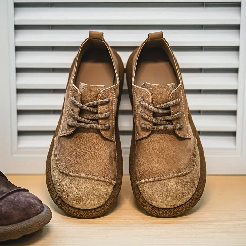 Men's Vintage Suede-Look-Look Shoes, Lace-Up