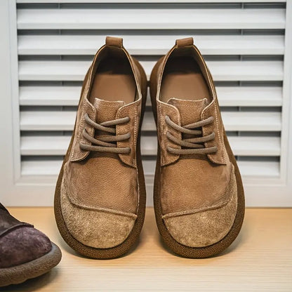 Men's Vintage Suede-Look-Look Shoes, Lace-Up