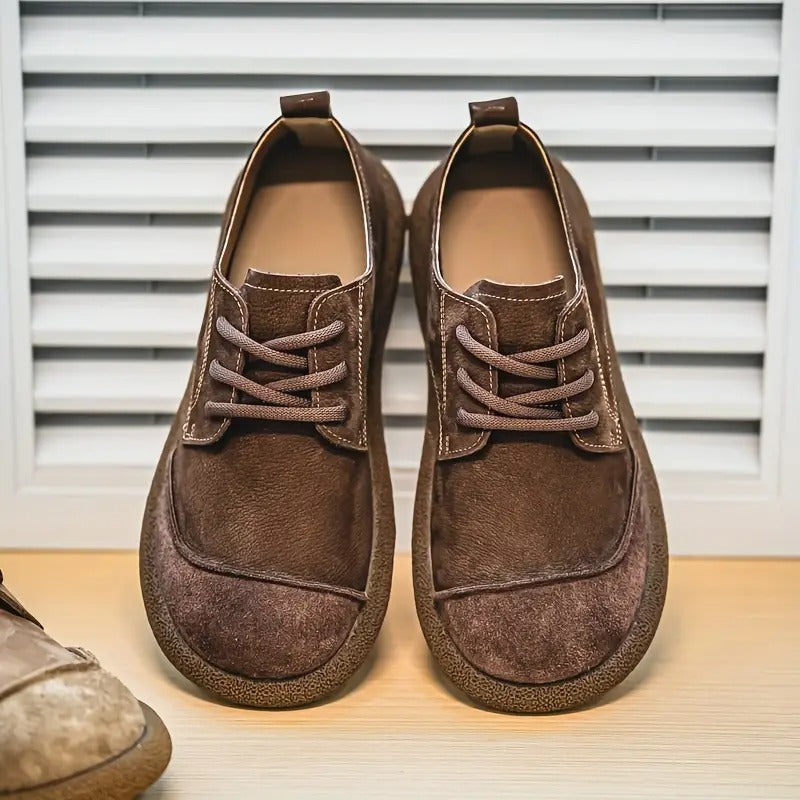 Men's Vintage Suede-Look Shoes, Lace-Up - view 2