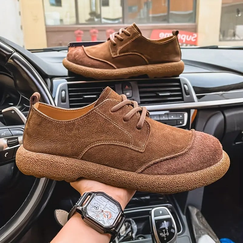 Men's Vintage Suede-Look Shoes, Lace-Up - view 12