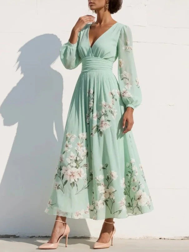 Celvara floral dress detail