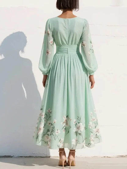 Celvara floral midi dress full length