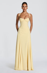 Doriane | Maxi Dress Sweetheart Satin Lace-Up
