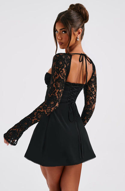 Lizzi | Mini Dress With Lace Sleeves