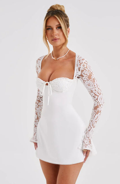 Lizzi | Mini Dress With Lace Sleeves