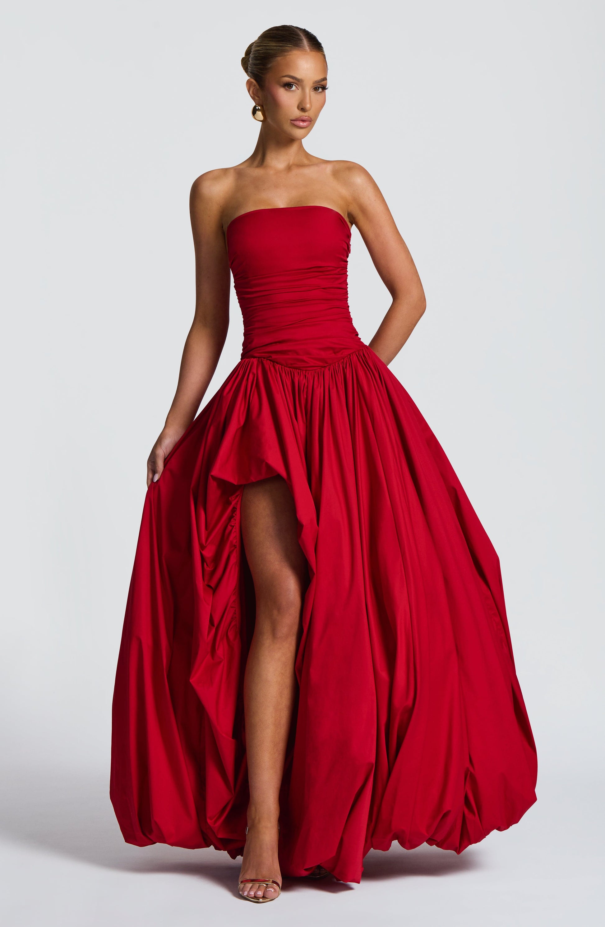 Tolvane red dress side view