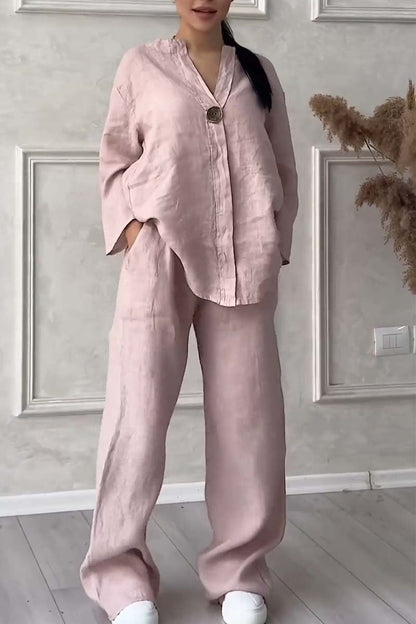 Aina | Casual Two-Piece Set With Button Detail