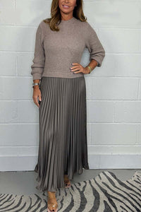 Adina | Long Sleeve Dress With Pleated Skirt