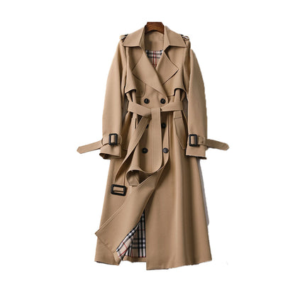 Aurivelle | Trench Coat Double-Breasted Belted Long Sleeve