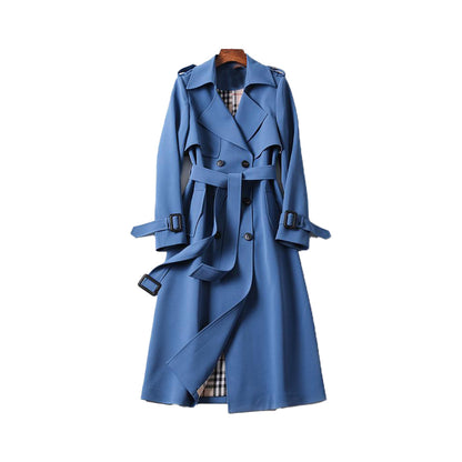 Aurivelle | Trench Coat Double-Breasted Belted Long Sleeve
