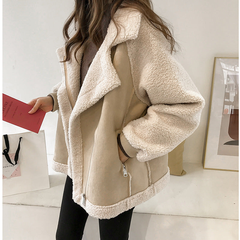 Tirelle | Faux Shearling Coat Oversized Turn-Down Collar