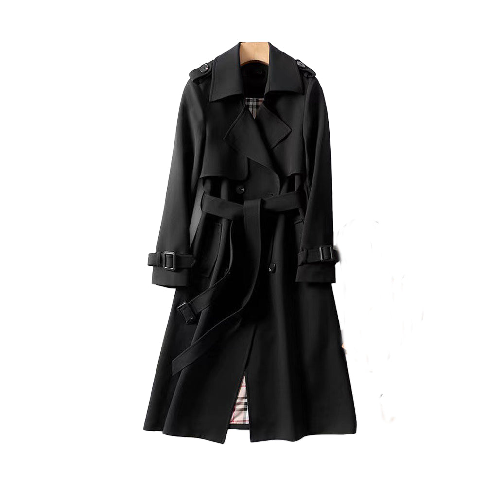 Aurivelle | Trench Coat Double-Breasted Belted Long Sleeve
