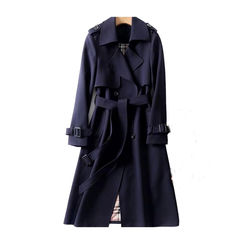 Aurivelle | Trench Coat Double-Breasted Belted Long Sleeve