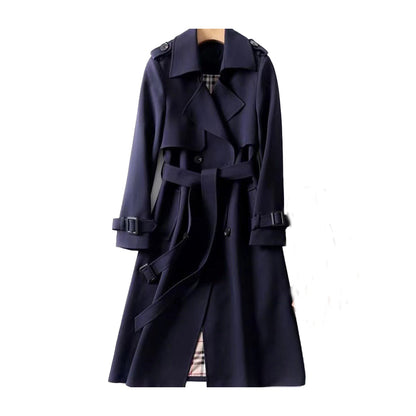 Aurivelle | Trench Coat Double-Breasted Belted Long Sleeve