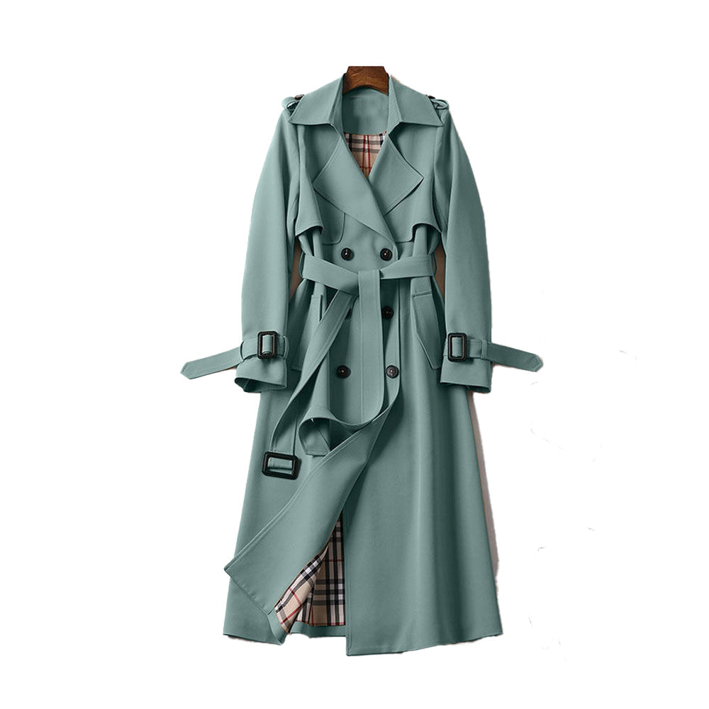 Aurivelle | Trench Coat Double-Breasted Belted Long Sleeve