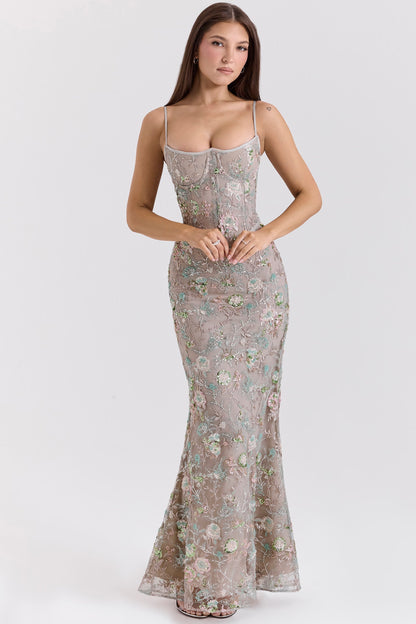 Rosalie | Maxi Dress Floral Flowy V-Neck Ruffle