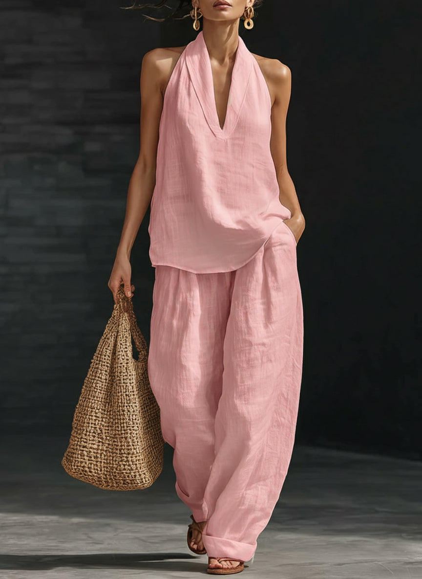 Linave linen two-piece set - detail view
