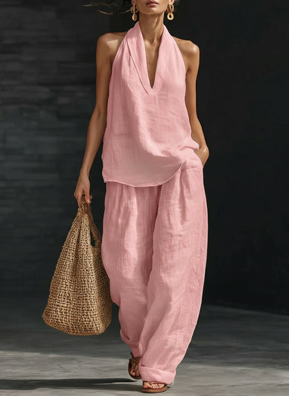 Linave linen two-piece set - detail view