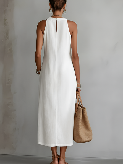 Vellana linen dress lifestyle