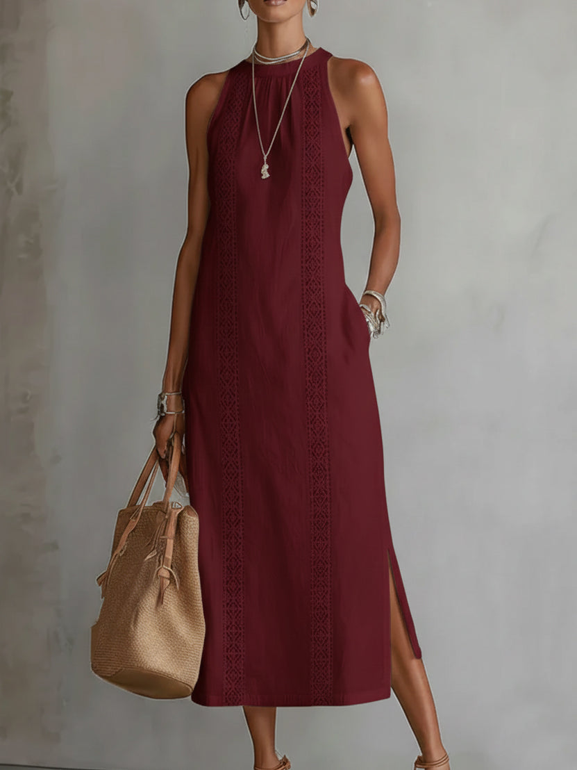 Vellana linen dress - Red
