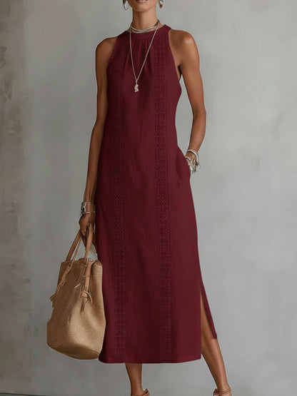 Vellana linen dress - Red