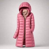 Women's Long Ultralight Down Puffer Coat with Hood