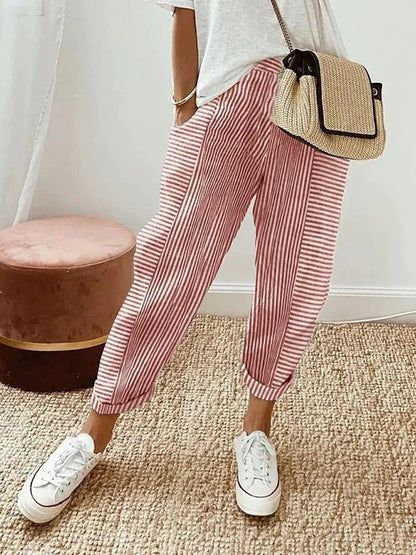 Lidarne | Lightweight Striped Wide-Leg Summer Trousers — image 2