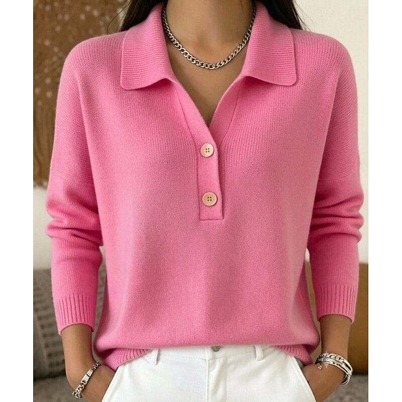 Women's Collared Polo Shirt, Knitted - view 2