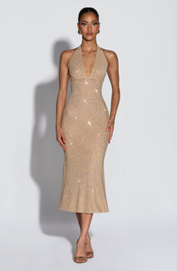 Ondelle | Midi Dress Plunge Embellished