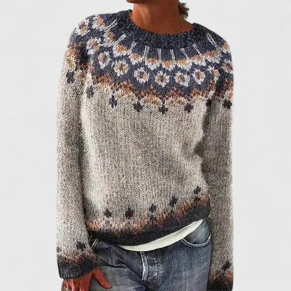 Women's Fair Isle Crew Neck Jumper, Knitted - view 2