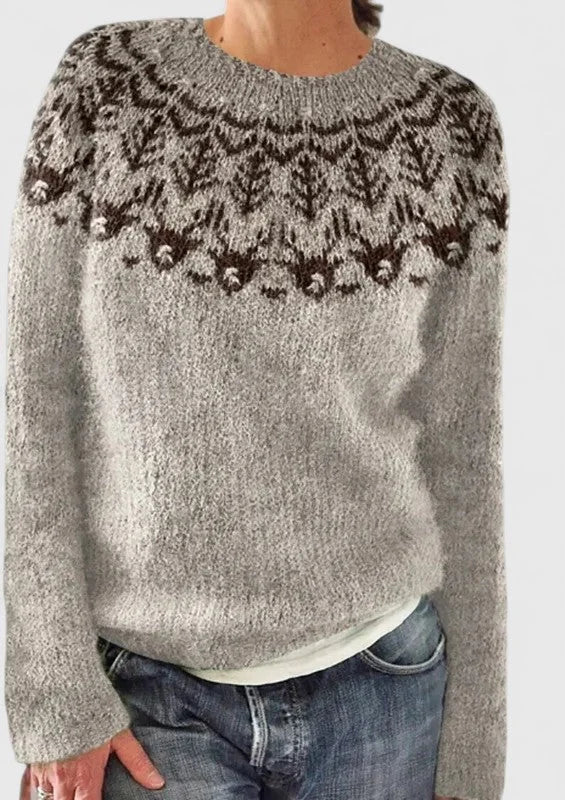 Women's Fair Isle Crew Neck Jumper, Knitted - view 6