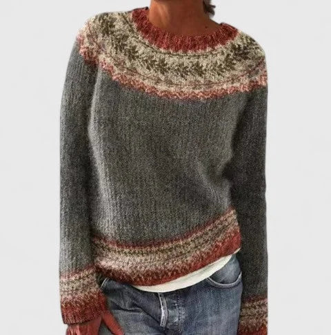 Women's Fair Isle Crew Neck Jumper, Knitted - view 12
