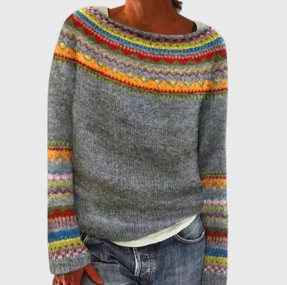 Women's Fair Isle Crew Neck Jumper, Knitted - view 13