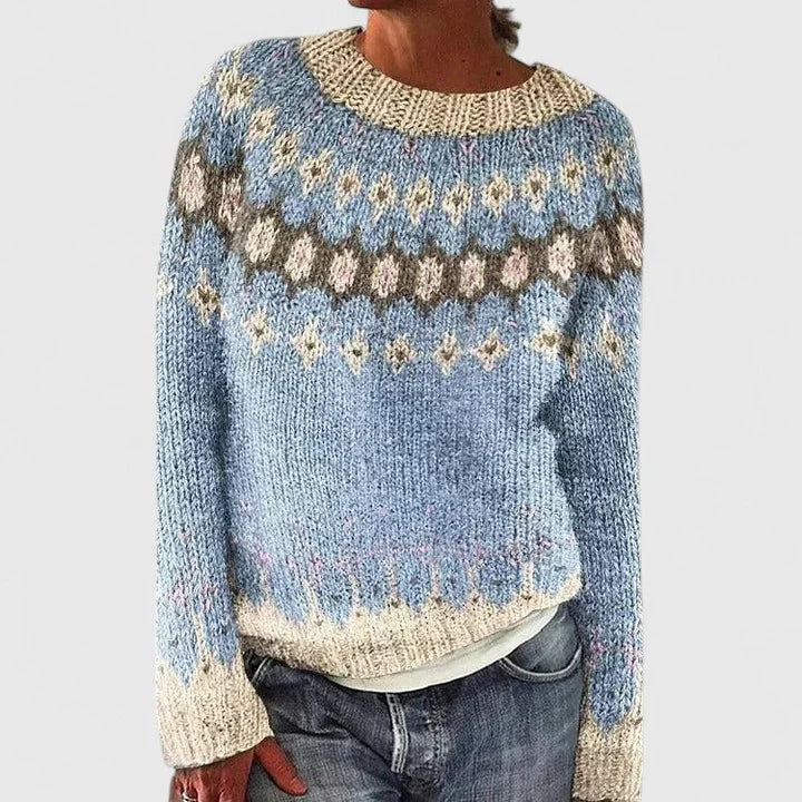 Women's Fair Isle Crew Neck Jumper, Knitted - view 4