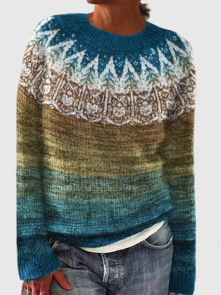 Women's Fair Isle Crew Neck Jumper, Knitted - view 11
