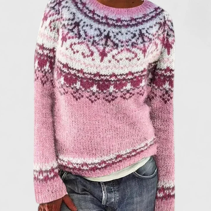 Women's Fair Isle Crew Neck Jumper, Knitted - view 5