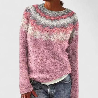 Women's Fair Isle Crew Neck Jumper, Knitted - view 8