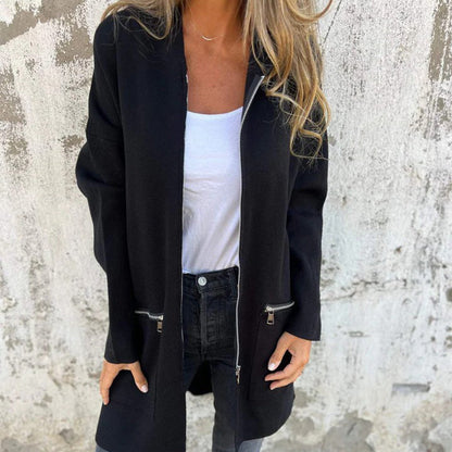 Olivia | Giacca Lunga con Cappuccio e Chiusura Lampo