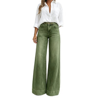 Women's High Waisted Wide Leg Jeans, Vintage Wash Denim