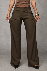 Women's High Waisted Wide Leg Trousers, Tailored Fit