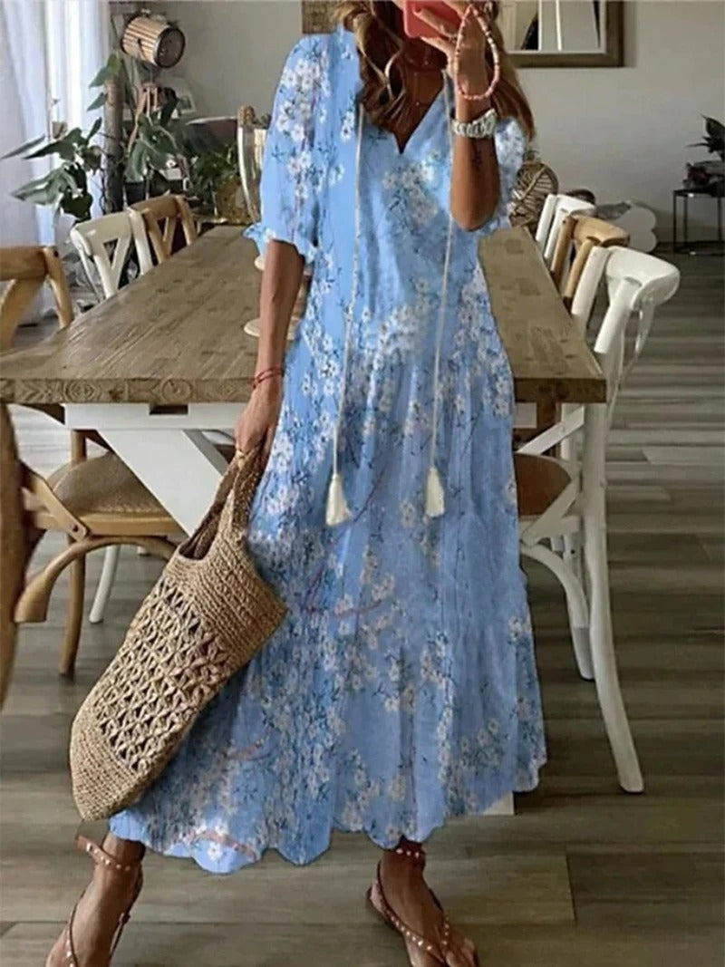 Lyranne | Women's Flowy Boho Summer Maxi Dress — image 3