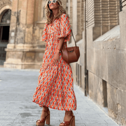 Olverine | Midi Dress Embroidered Detail Soft Fabric