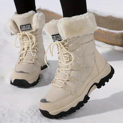 Women's Lace-Up Faux Fur Boots, Winter