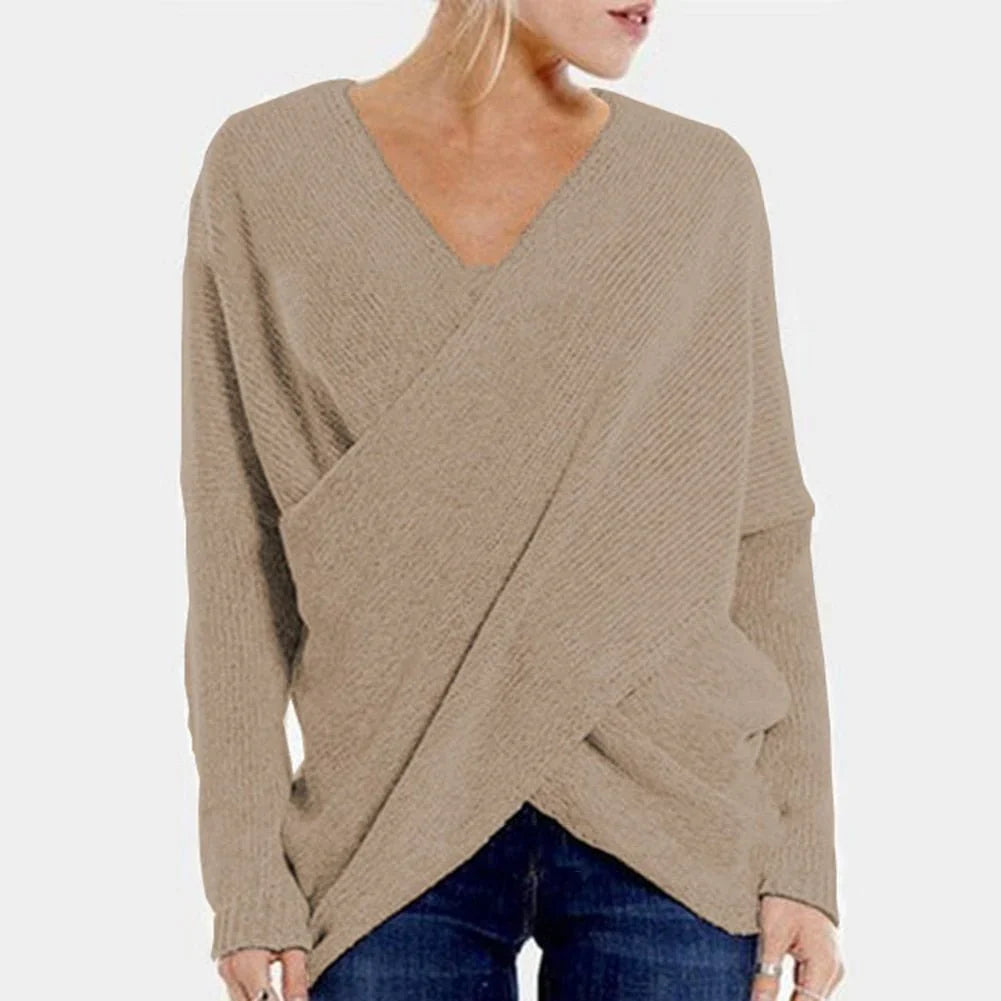 Ilse™ | Casual Cross-Over Sweater