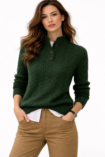 Women's Cable Knit Wool-Blend Jumper, Knitted - view 3