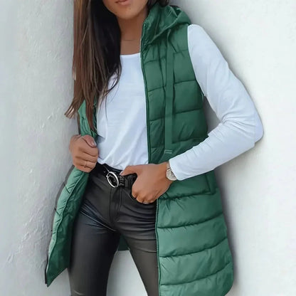 Women's Hooded Sleeveless Gilet, Puffer Vest - view 7