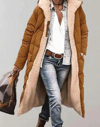 Mirelle | Coat Longline Fleece-Trim Hood Quilted