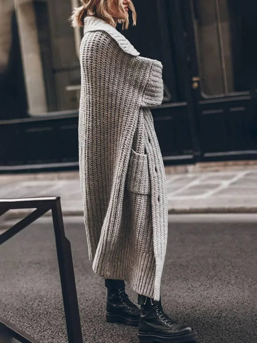 Women's Longline Oversized Cardigan, Knitted - view 4