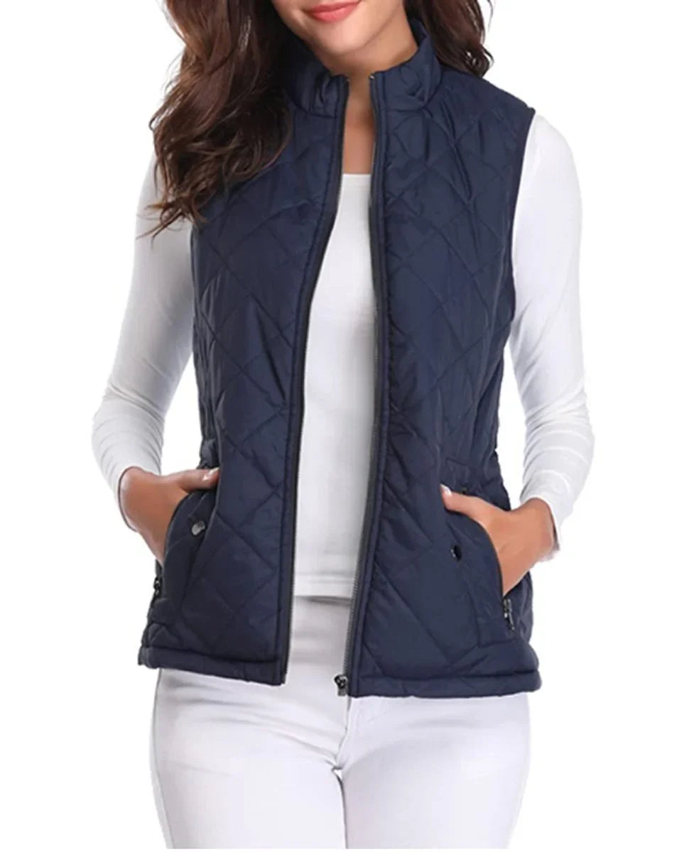Women's Quilted Zip-Up Gilet, Puffer Vest - view 10
