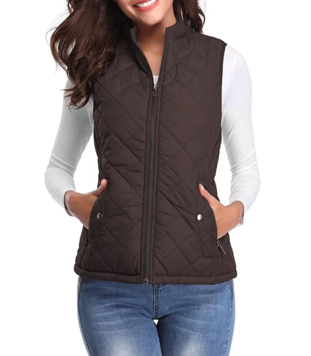 Women's Quilted Zip-Up Gilet, Puffer Vest - view 9